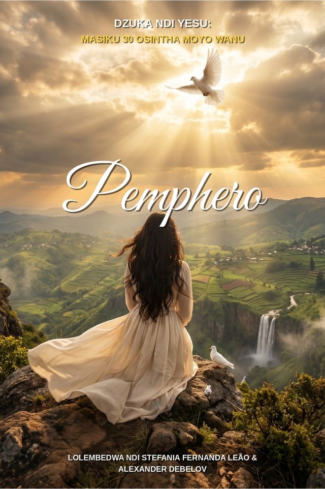 Pemphero: Dzuka ndi Yesu &mdash; the Chichewa edition of The Prayer, showing a woman overlooking the green hills of Malawi at dawn with a dove above.